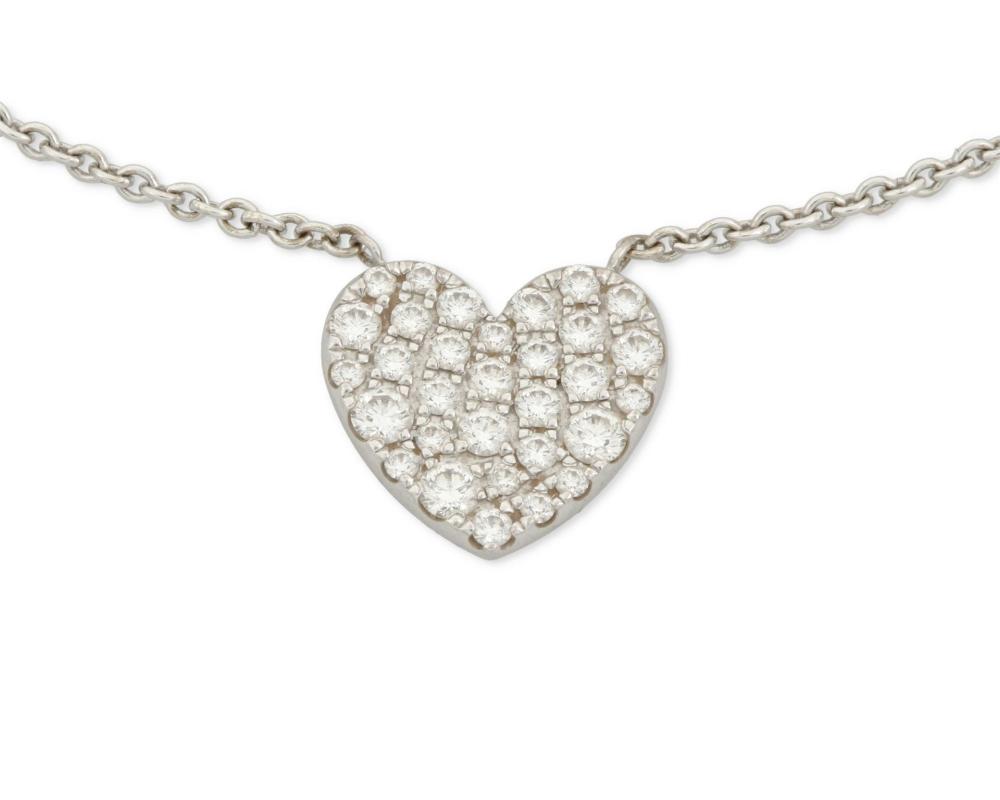 Appraisal: A TIFFANY CO HEART SHAPED DIAMOND PENDANT NECKLACEA Tiffany Co