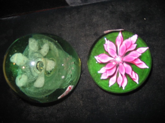 Appraisal: TWO COLLECTIBLE GLASS PAPERWEIGHTS One is a Scottish Caithness Floral