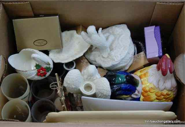 Appraisal: Box Lot of Household and Decorator ItemsFrom the estate is