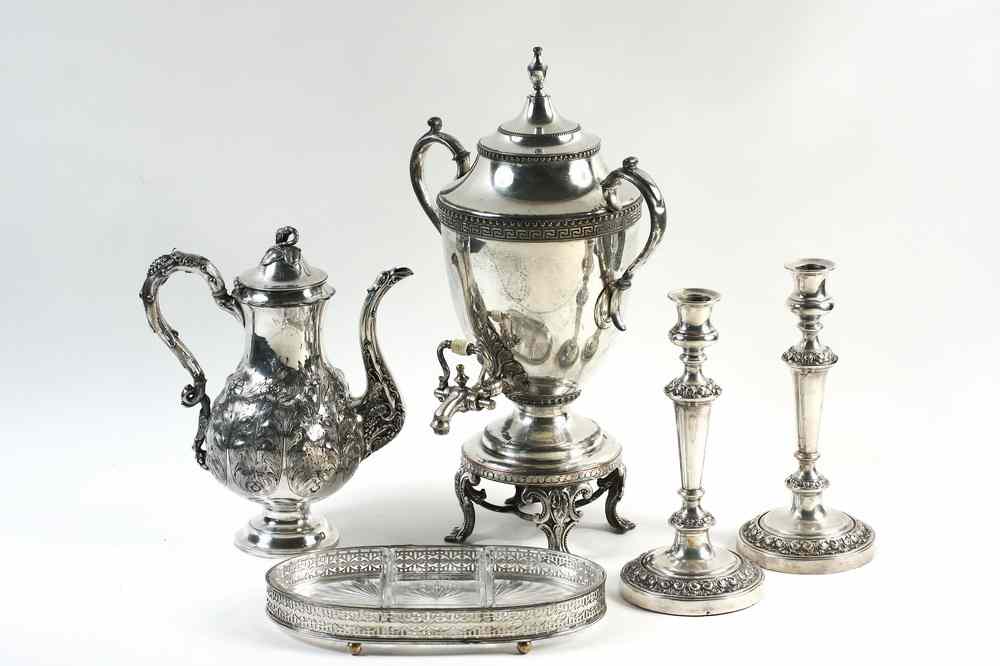 Appraisal: PCS SILVERPLATE - Pcs Vintage Silverplate including Meriden Silver Coffee