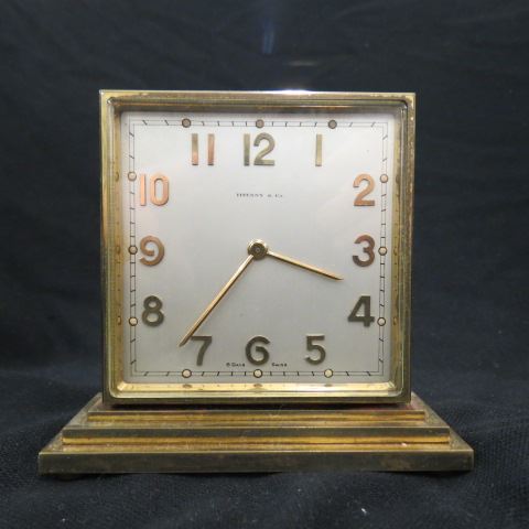 Appraisal: Tiffany Desk Clock double sided Deco style day movement by