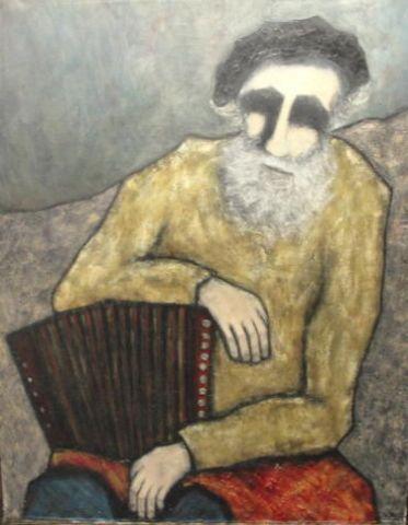 Appraisal: AULT W Oil on Canvas Le Vieux Accordioniste Signed lower