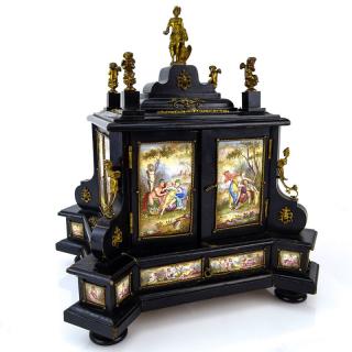 Appraisal: th Century Bronze Mounted Renaissance style Ebonized Miniature Cabinet with