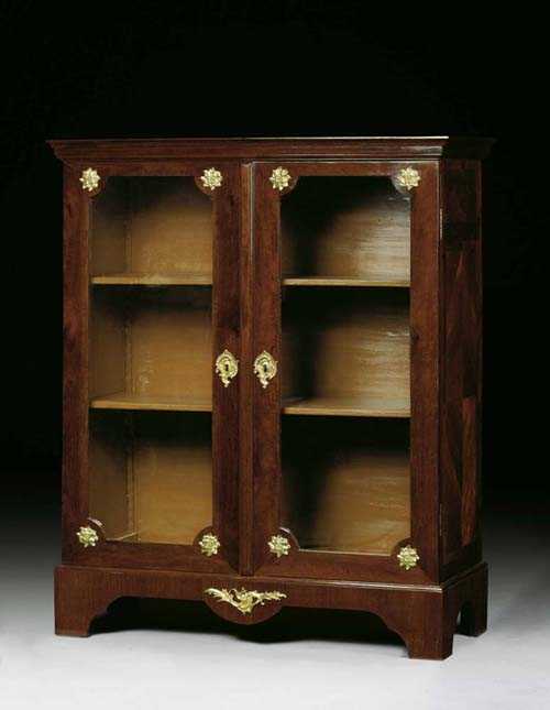 Appraisal: SMALL GLASS-FRONTED BOOKCASE Louis XIV R gence Paris th century