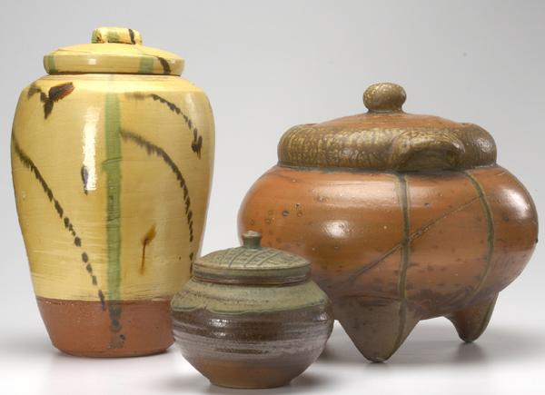 Appraisal: KRIS NELSON CHRISTOPHER STALEY AND ROBERT FORBES Three glazed ceramic