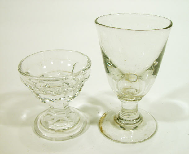 Appraisal: Victorian glass with bell shaped bowl and a pressed glass