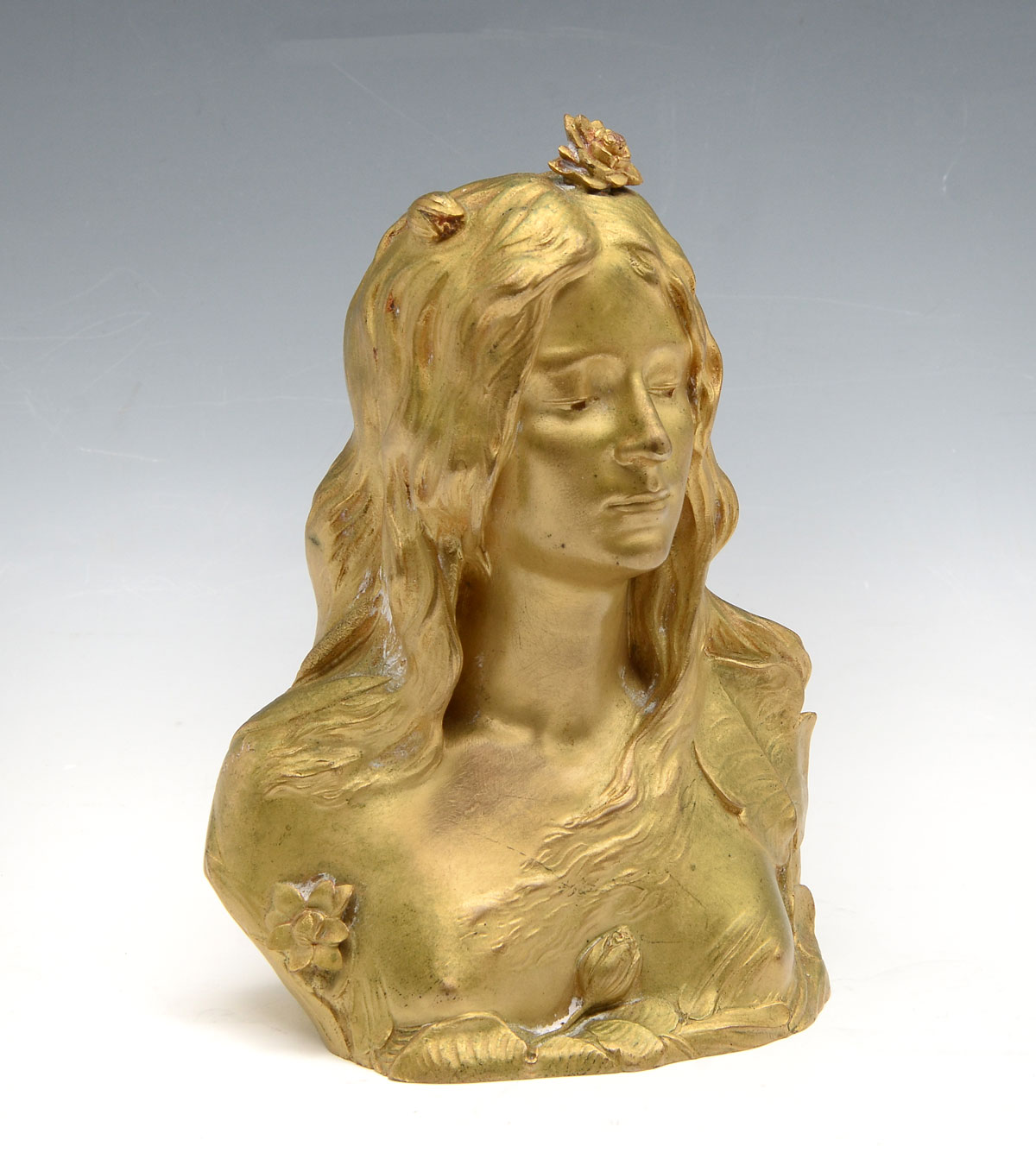 Appraisal: SAVINE Leopold French - Bust of a Young Nouveau Maiden