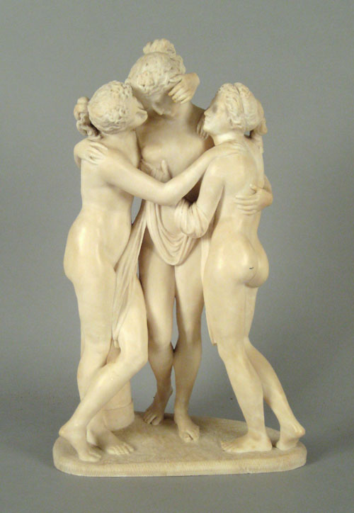 Appraisal: Italian marble statue of nudes ca h