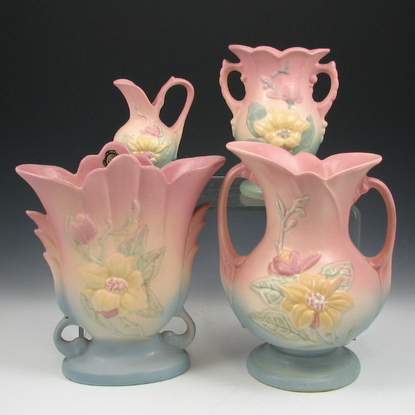 Appraisal: Hull Magnolia Matte - Vases Pitcher Lot of four Magnolia