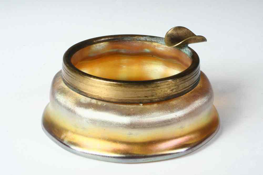 Appraisal: TIFFANY FAVRILE ASHTRAY - Tiffany Favrile Glass Ashtray in elephant