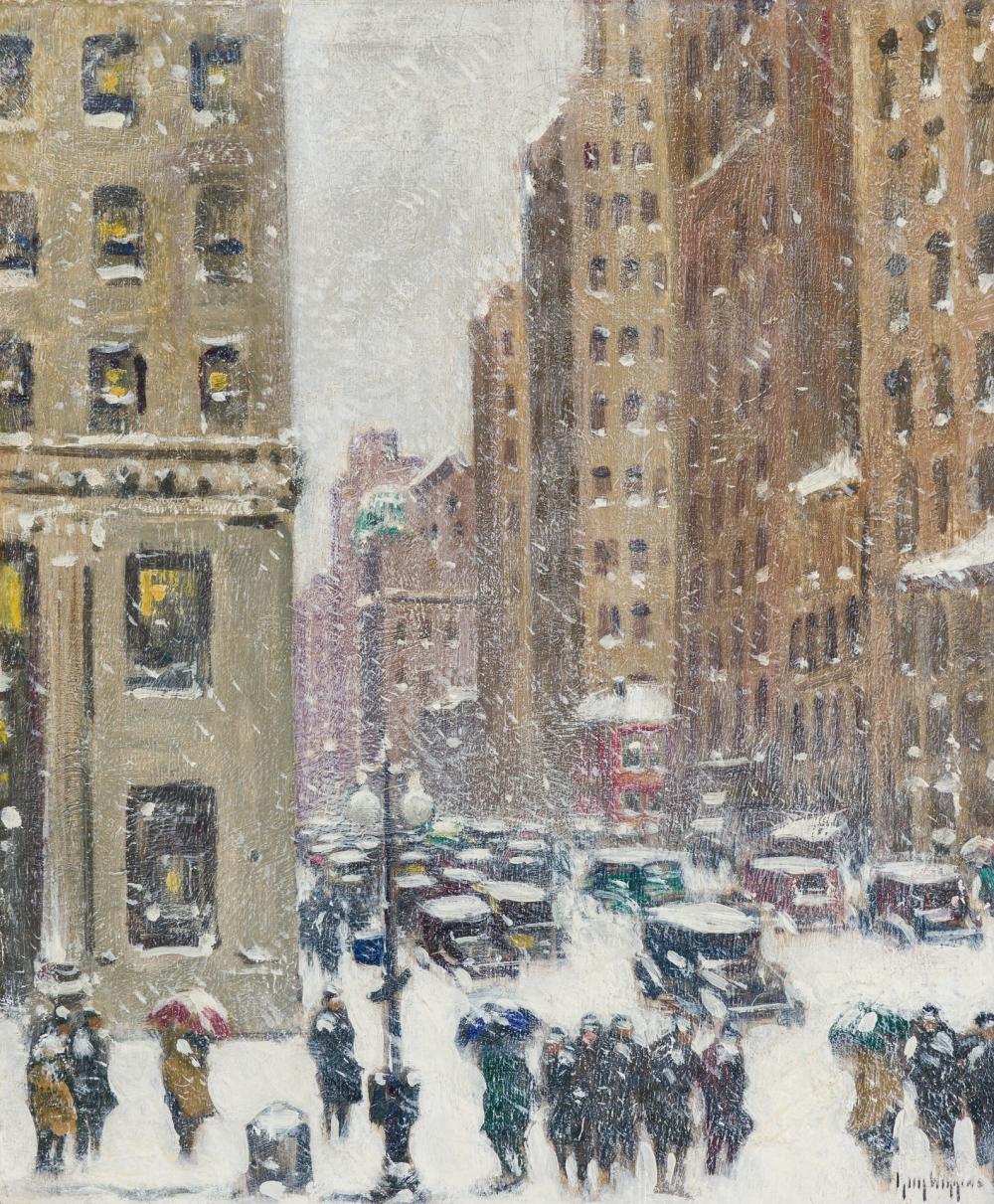 Appraisal: GUY CARLETON WIGGINS American - Fifth Avenue Snowstorm ca oil