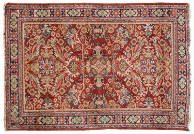 Appraisal: Mahal rug repeating floral designs on brick red field ft