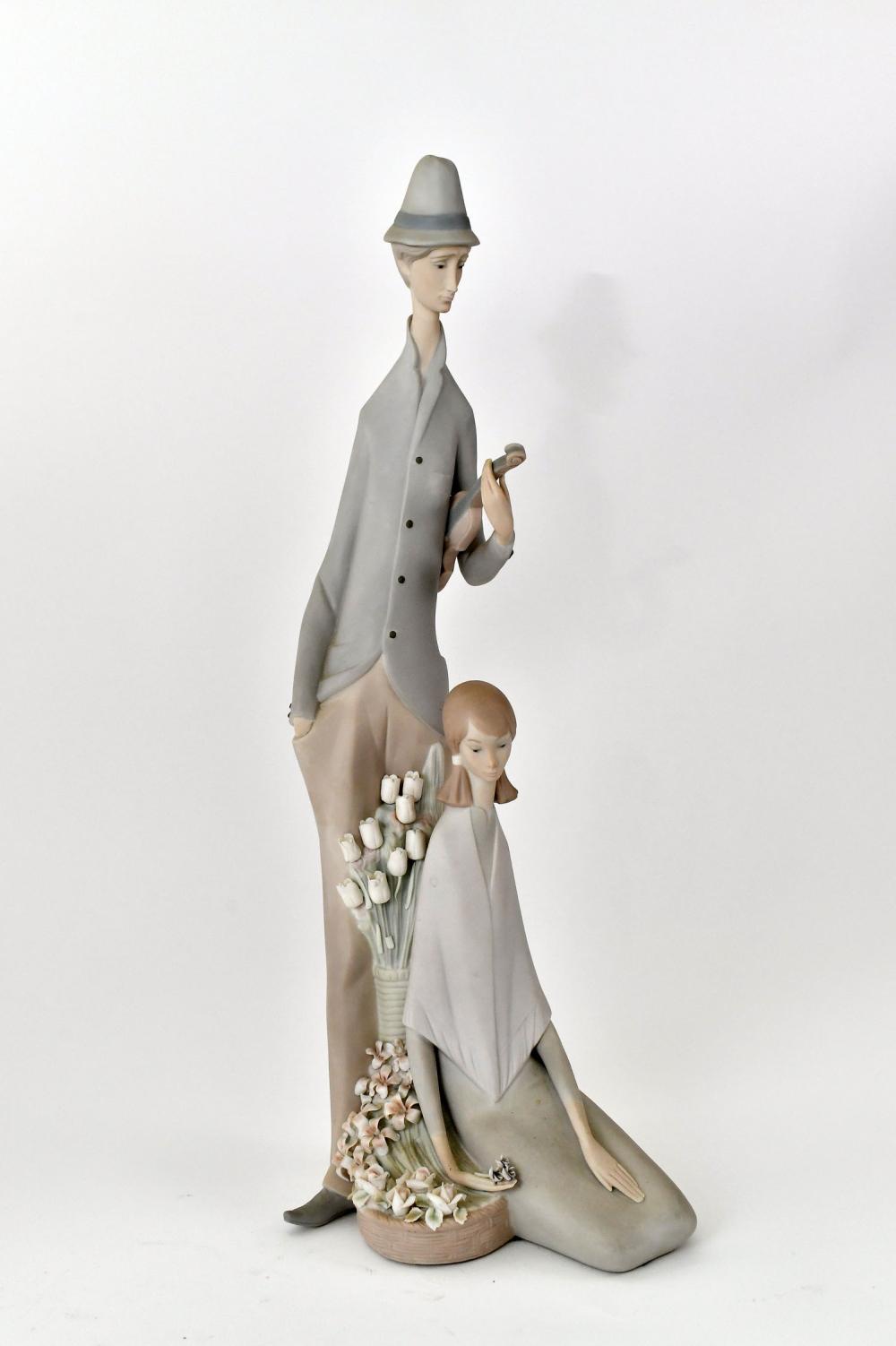 Appraisal: LLADRO FIGURAL GROUP OF TWO STREET VENDORSSigned numbered on the