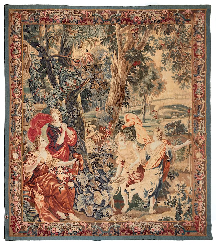 Appraisal: A Flemish Mythological Tapestry Depicting Diana the Huntress A Flemish