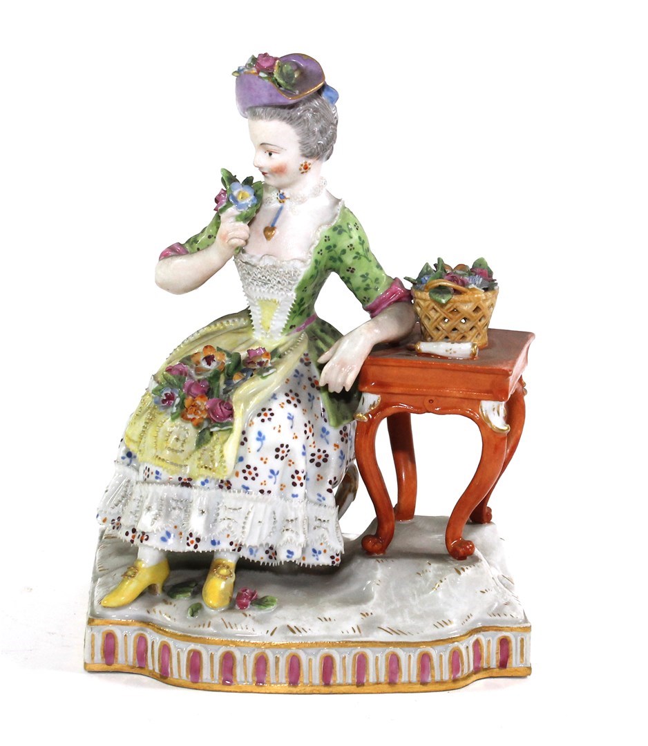 Appraisal: A Meissen porcelain figure emblematic of Smell from a set