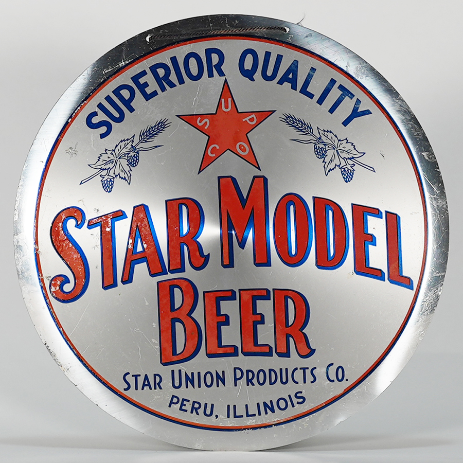 Appraisal: Star Model Beer Aluminum LEYSE SignReference n aBrewery Star Union