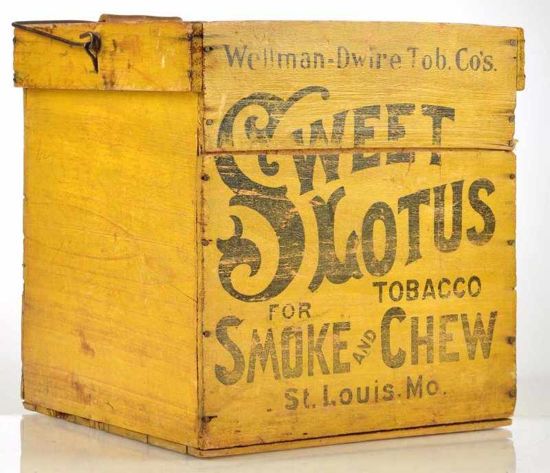 Appraisal: Sweet Lotus Tobacco Crate Description Late s Nice wood Sweet