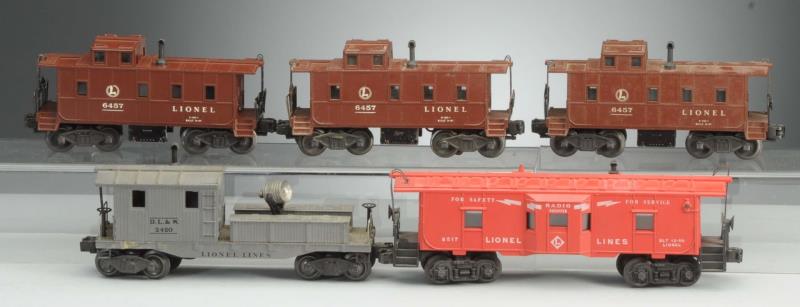 Appraisal: Lot includes Lionel DL W Searchlight Caboose in dark gray