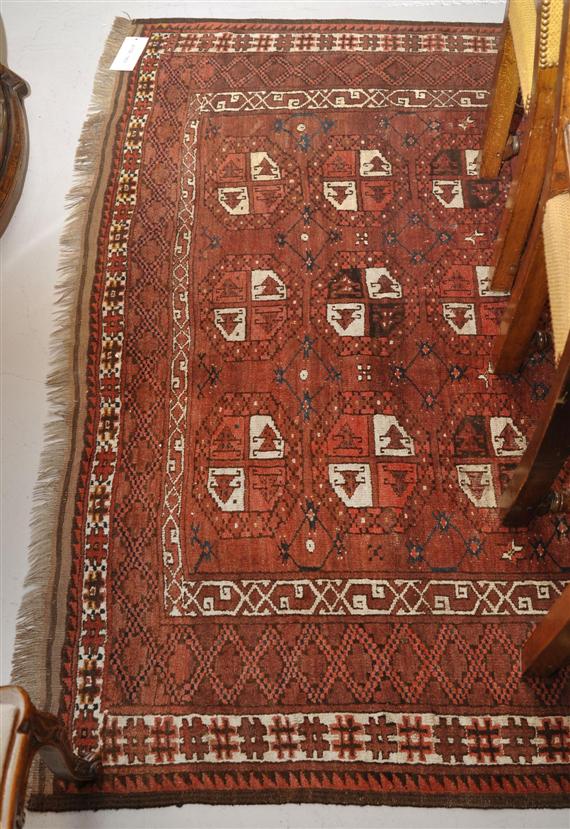 Appraisal: AFGHAN CARPET old Traces of wear x cm