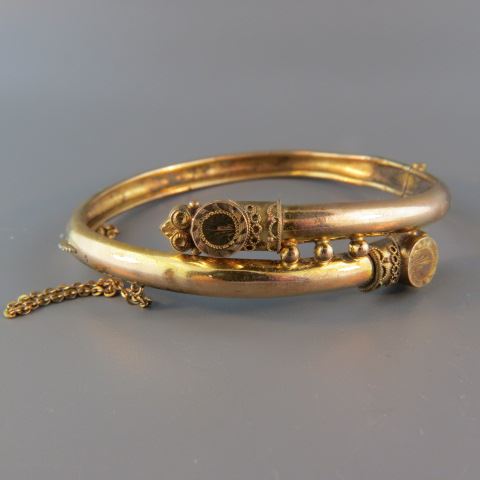 Appraisal: Pair of Victorian Gold-Filled Wedding Bracelets matching bangles circa 's