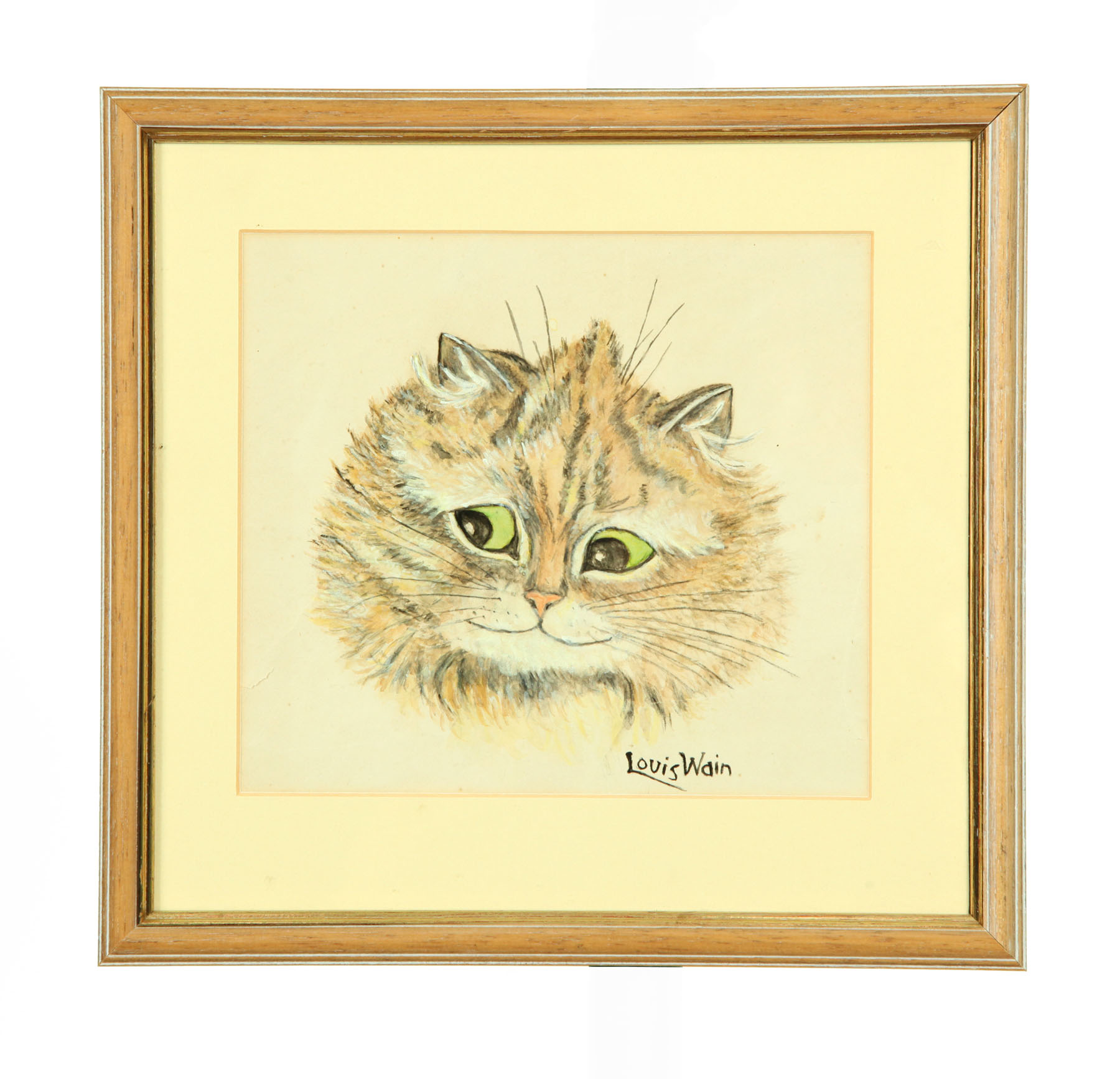 Appraisal: CAT PORTRAIT BY LOUIS WAIN UNITED KINGDOM - Gouache on