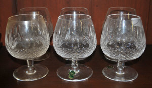 Appraisal: Six Waterford crystal 'Colleen' brandy balloon glasses