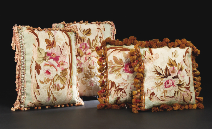 Appraisal: Pair of French Aubusson Tapestry-Faced Sofa Pillows in the Napoleon