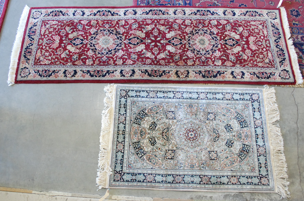 Appraisal: TWO HAND KNOTTED ORIENTAL AREA RUGS both fine quality Indo-Persians