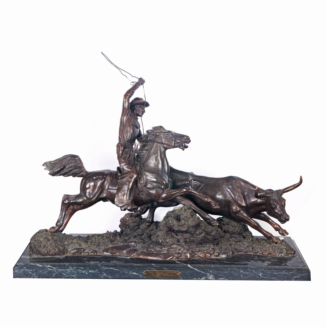 Appraisal: SCULPTURE INSPIRED BY CHARLES MARION RUSSELL Inspired by Charles Marion