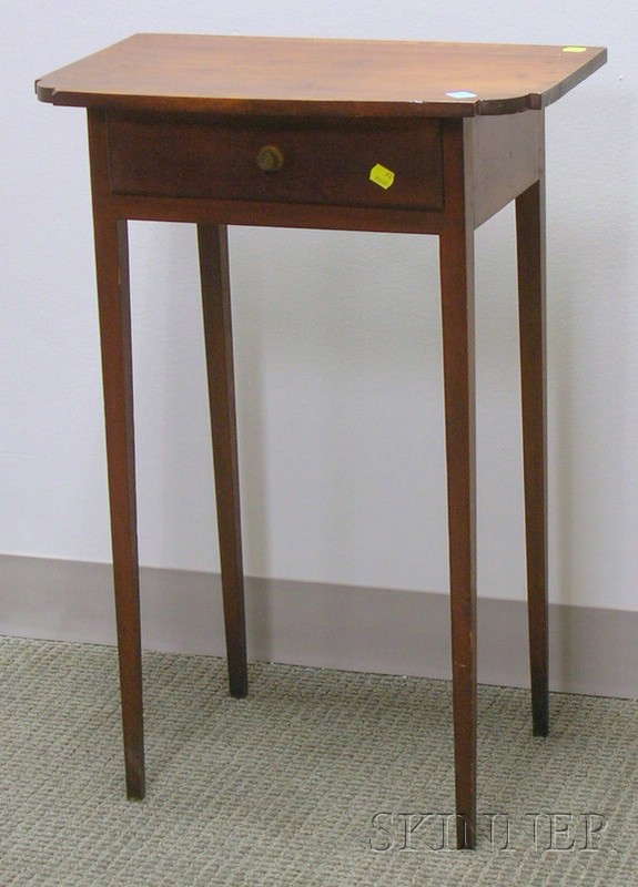 Appraisal: Diminutive Federal Cherry One-Drawer Side Table ht wd dp in