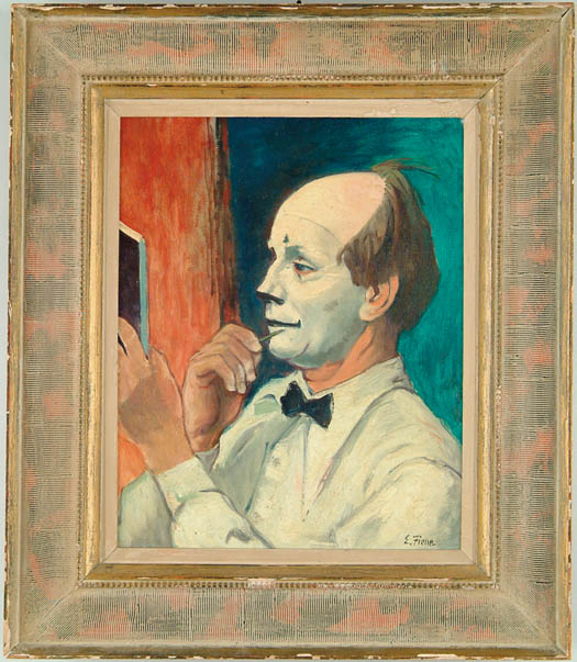 Appraisal: ERNEST FIENE American - WHITE CLOWN Oil on canvas portrait