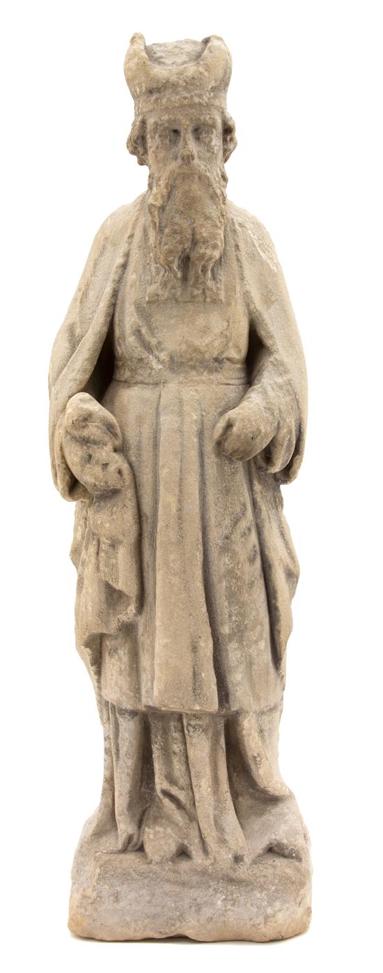 Appraisal: Sale Lot An English Carved Limestone Figure of a King