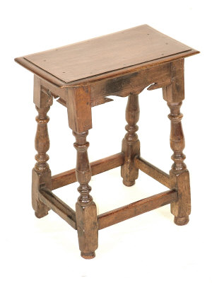 Appraisal: A Charles II oak joined stool late th century with