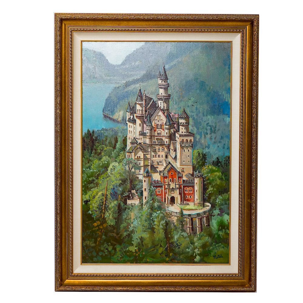 Appraisal: Fil Mottola Neuschwanstien Castle oil on canvas Filastro Fil Matthew