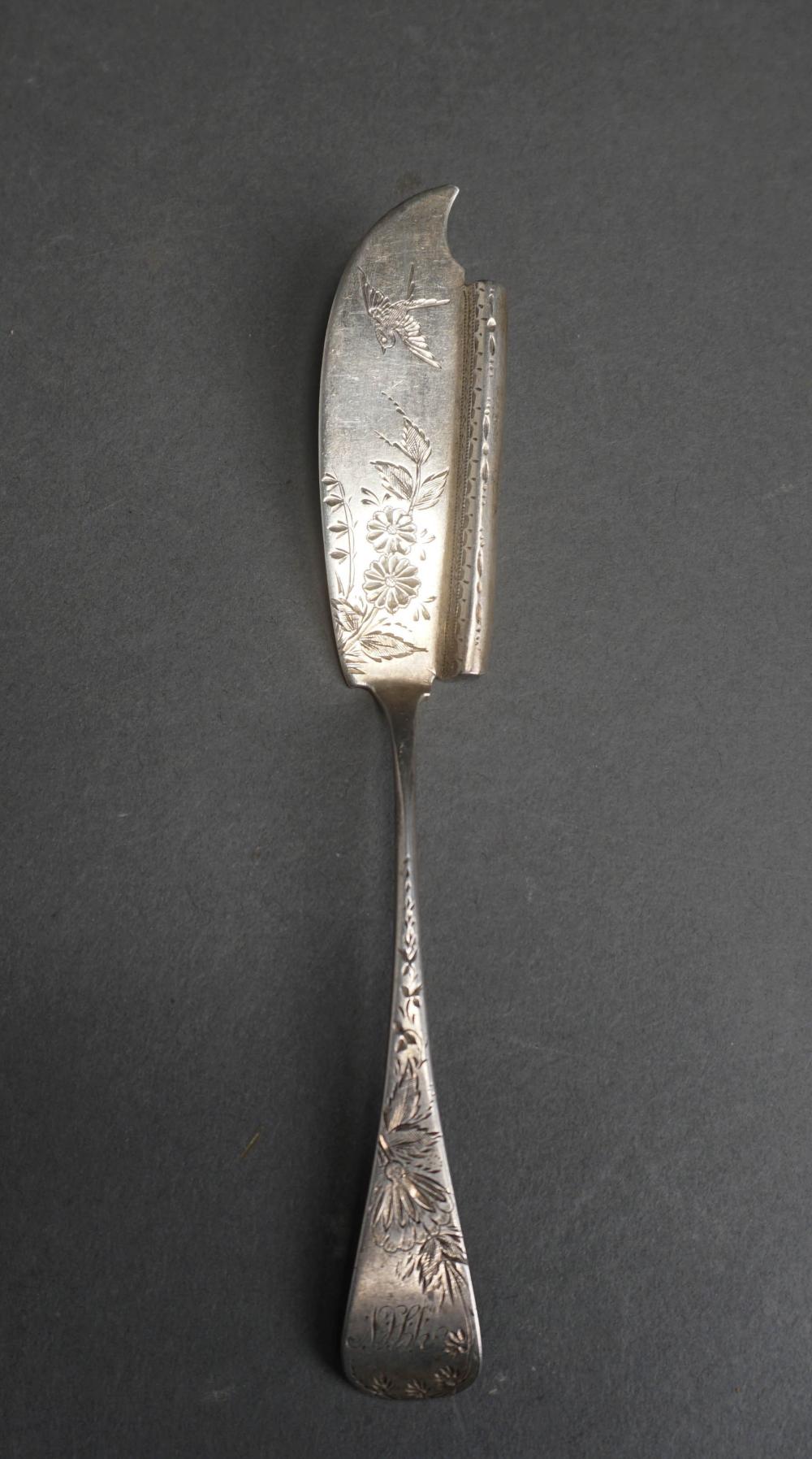 Appraisal: American Sterling Silver Bright Cut Decorated Master Butter Knife