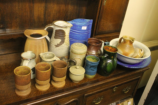 Appraisal: AN EMILY MYERS STUDIO POTTERY BLUE DISH and a similar