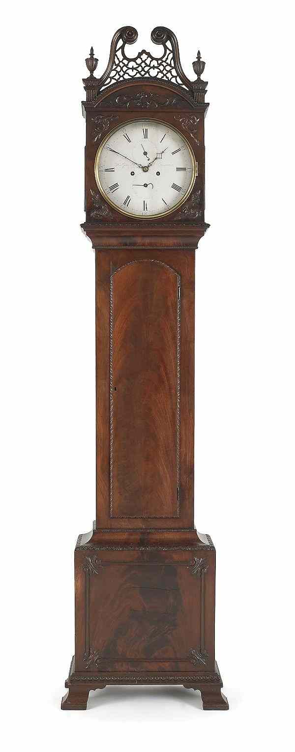 Appraisal: George III mahogany tall case clock mid th c the