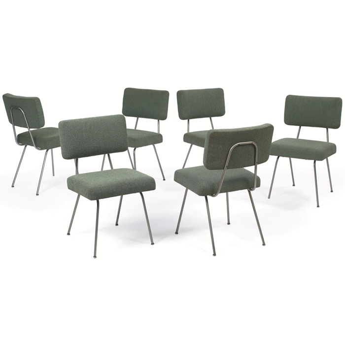 Appraisal: George Nelson dining chairs six by Herman Miller brushed steel