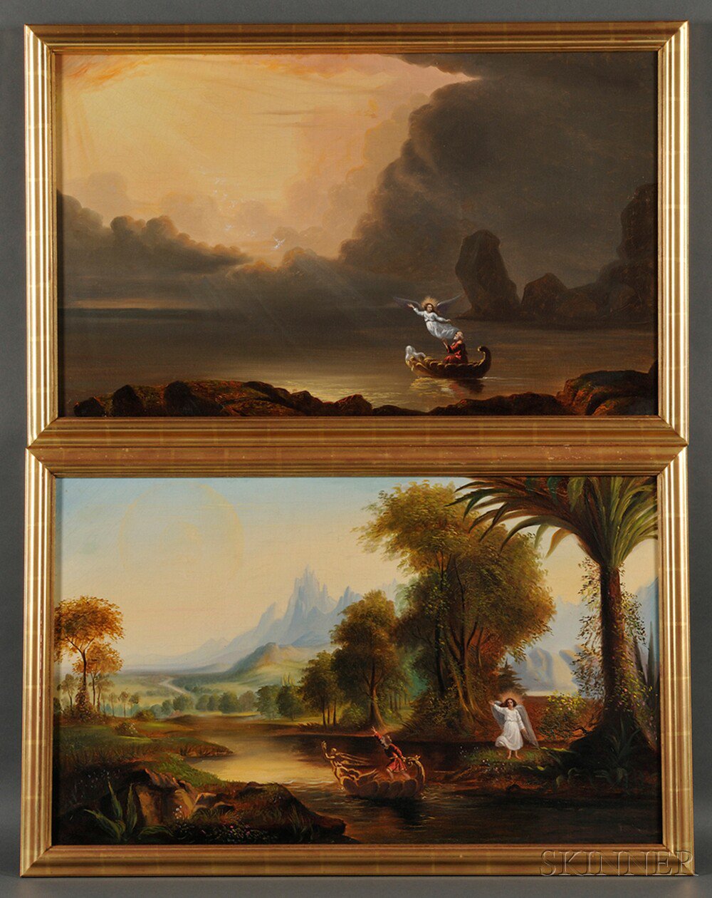 Appraisal: After Thomas Cole American - Two Allegories Unsigned Each oil