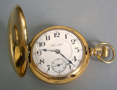 Appraisal: Hamilton Railroad -jewel closed face K gold pocket watch model