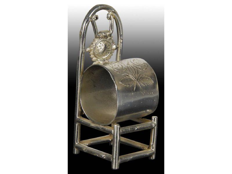 Appraisal: Rustic Wood Chair Holding Medallion Figural Napkin Description Napkin holder