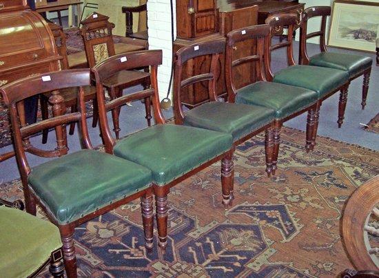 Appraisal: A set of six early Victorian mahogany dining chairs on