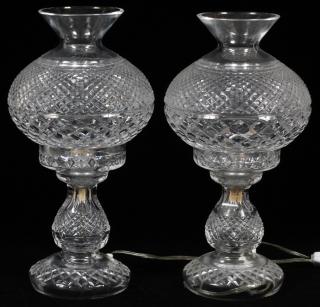 Appraisal: WATERFORD CUT CRYSTAL TABLE LAMPS PAIR WATERFORD CUT CRYSTAL TABLE