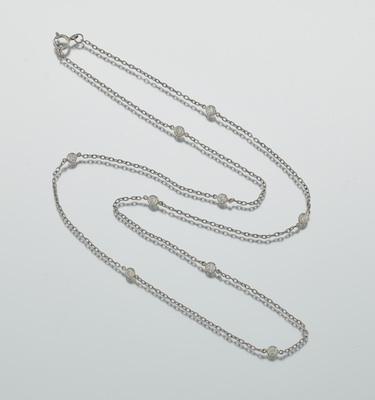 Appraisal: A Platinum and Diamond Chain Platinum chain set with round