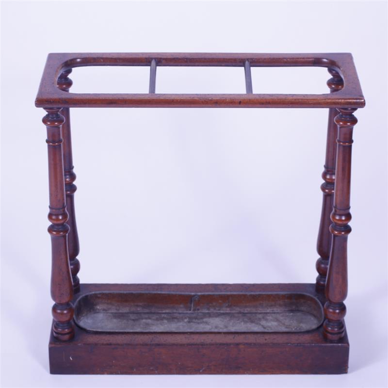 Appraisal: Antique English umbrella stand with zinc liner and brass bars