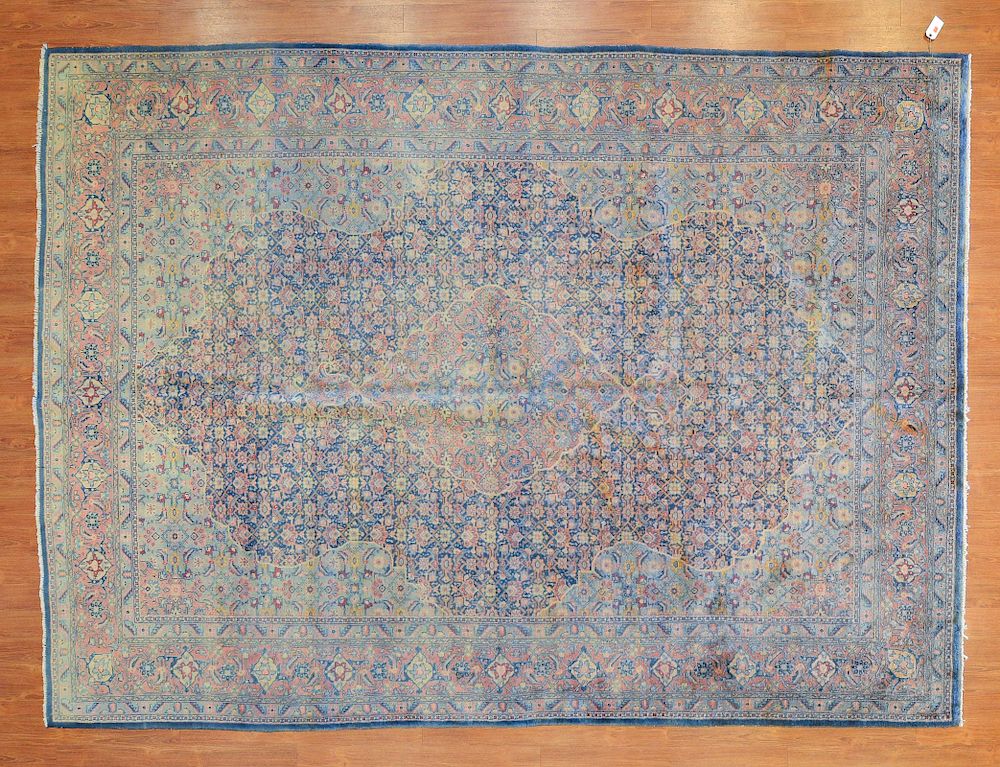 Appraisal: Tabriz rug approx x Iran circa Condition Sun bleached and