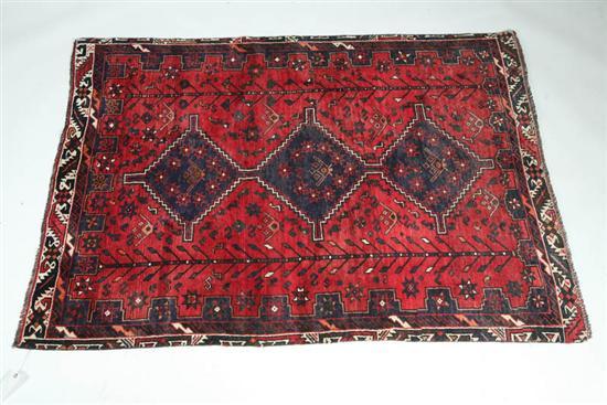 Appraisal: ORIENTAL AREA RUG With polychrome geometric decoration ' x '