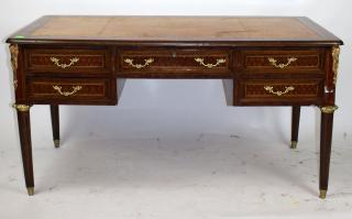 Appraisal: French Louis XVI bureauplat with leather top Late th century