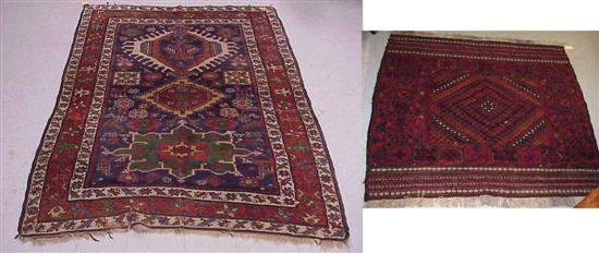 Appraisal: Modern Afghan Beluch rug red gold brown blue geometric pattern