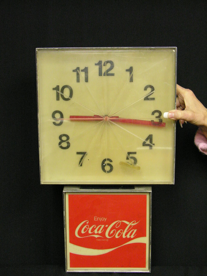 Appraisal: COKE COCA COLA ELECTRIC CLOCK Size by Condition Melted damage